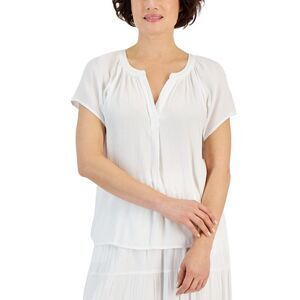 Petite Gauze Flutter-Sleeve Top